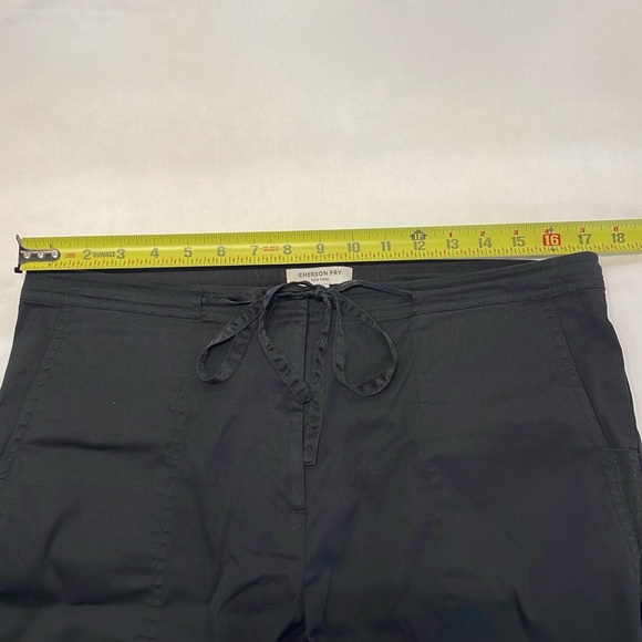 Emerson Fry New York Black Slacks Pants 4 Tie Front Elastic Waist Lagenlook Cozy - Picture 8 of 8